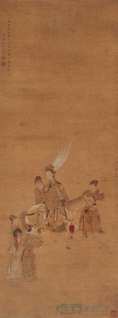 毛玢 出游图 镜心 105×39cm